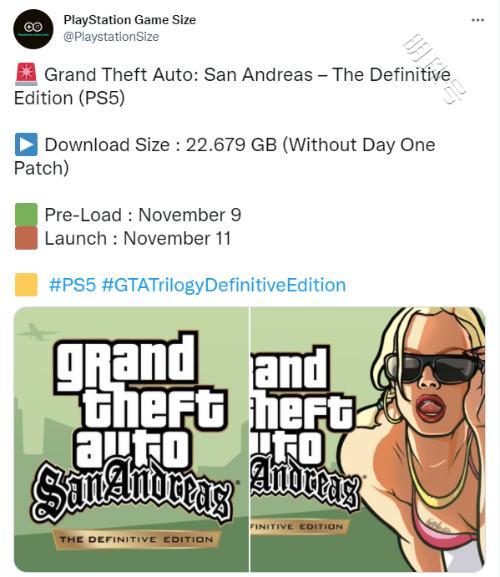 |《gta：三部曲最终版》游戏容量曝光11月9日预载