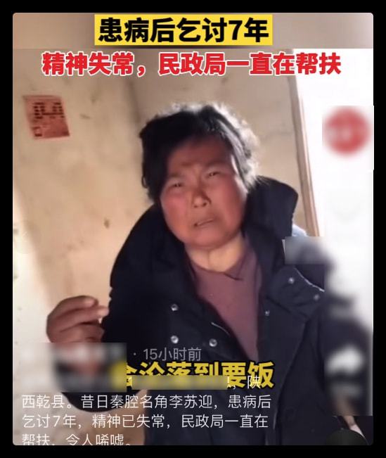 秦腔名角李苏迎近况曝光，精神失常导致没有自主生活的能力