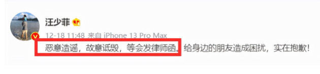 汪小菲出轨风波后续，造谣网友公开道歉，称为了博取流量捏造事实