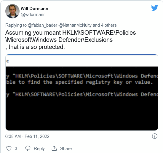 微软对windowsdefender权限进行重要改变