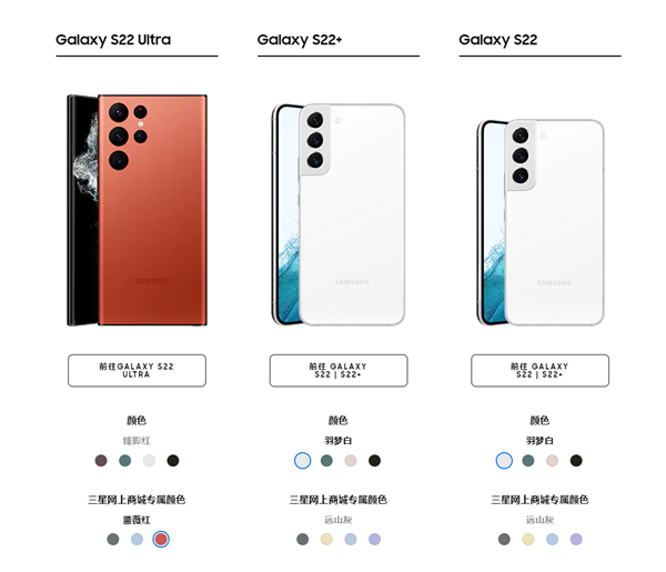 三星发布galaxys22系列手机，三款手机的具体区别