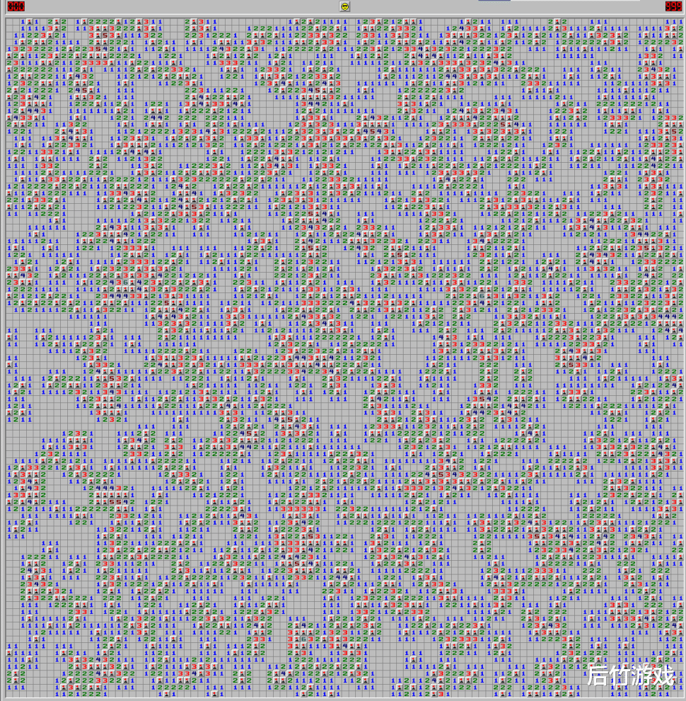 《扫雷》达人2.5小时探出99x99地图的1500颗雷