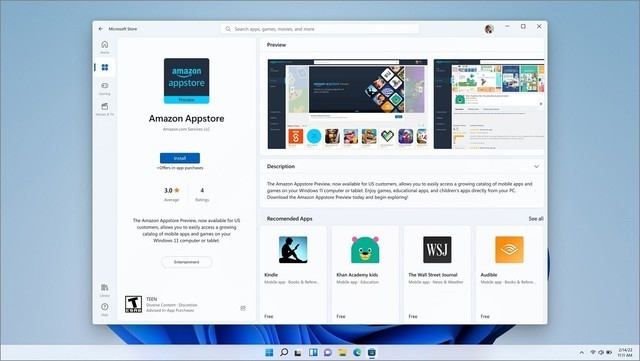 微软windows11推送重大更新，支持运行andorida