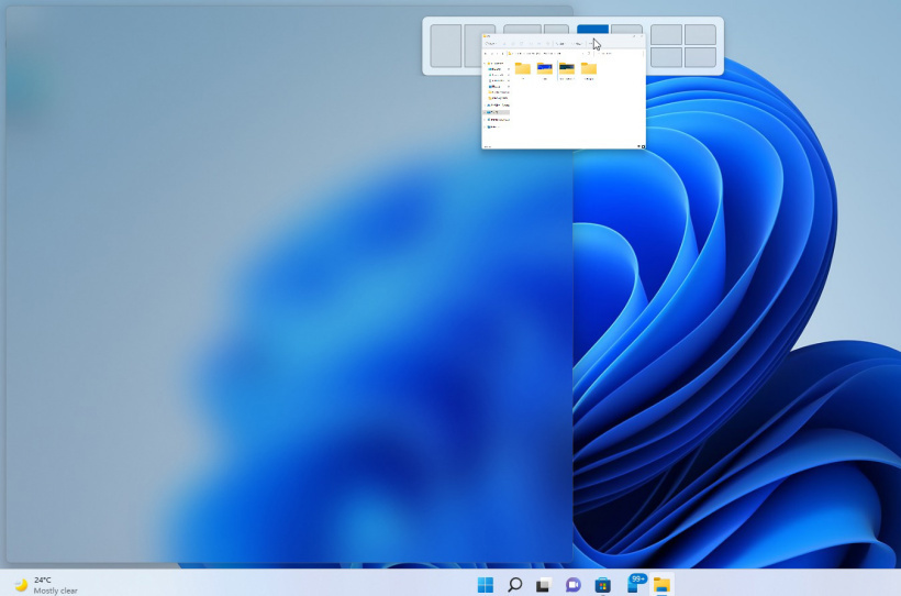 windows11旗舰功能：多任务功能支持鼠标和触摸