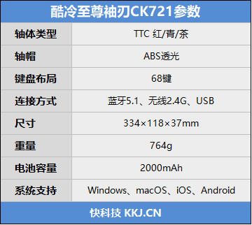 非常小巧的68键布局机械键盘——袖刃ck721