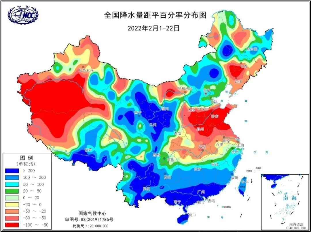 2月以来全国平均降水量创历史新高