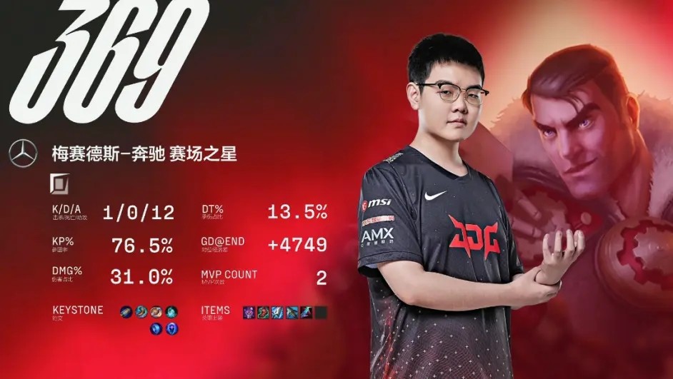 |369一改往日的低迷，直接第一把的杰斯拿下mvp！