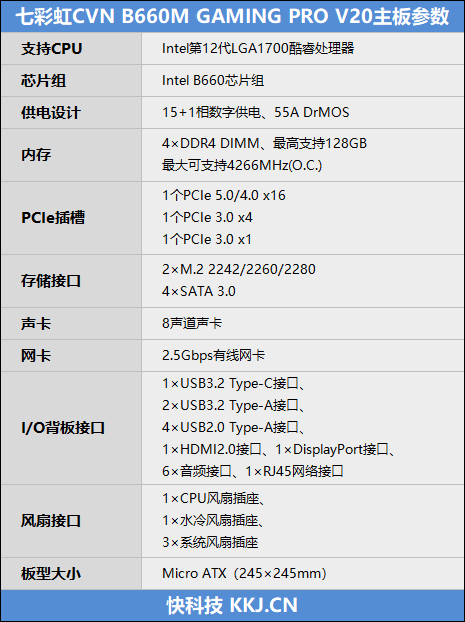 七彩虹B660M GAMING PRO主板评测