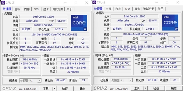 cpu-z2.00全面支持12代酷睿处理器