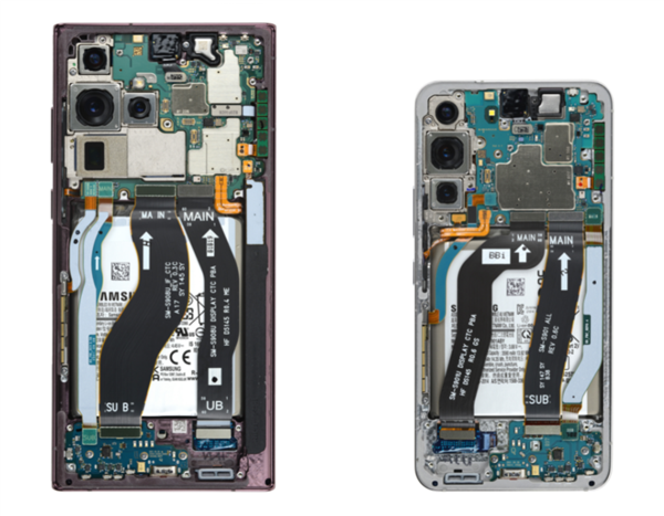 iFixit拆解三星Galaxy S22系列：屏幕和电池极难