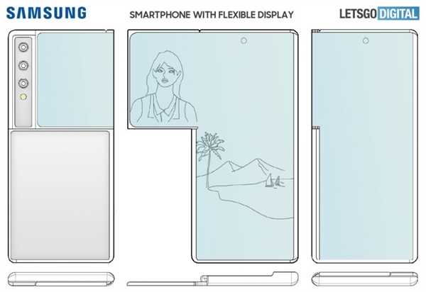 三星折叠屏手机专利申请专利，看上去像“回旋镖”