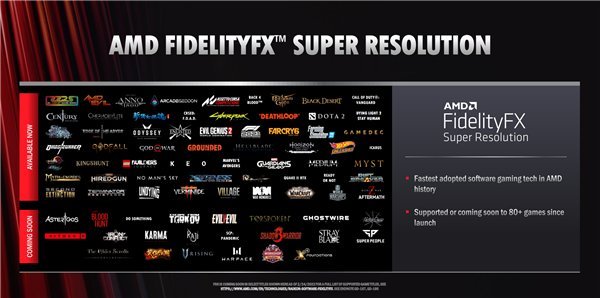 AMD宣布新一代FSR 2.0：画面更美性能翻倍