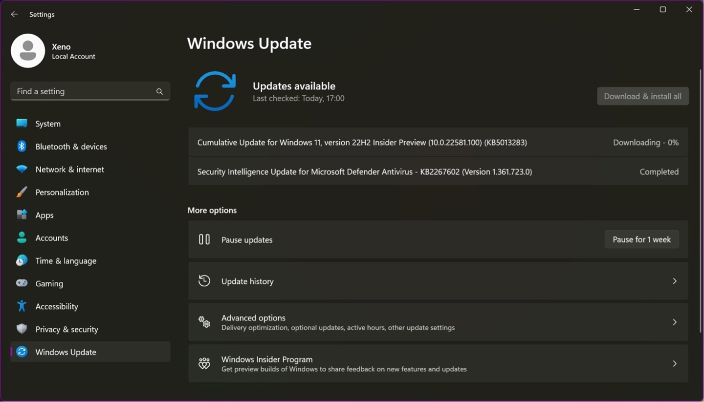 微软发布windows11内部预览版22581.100