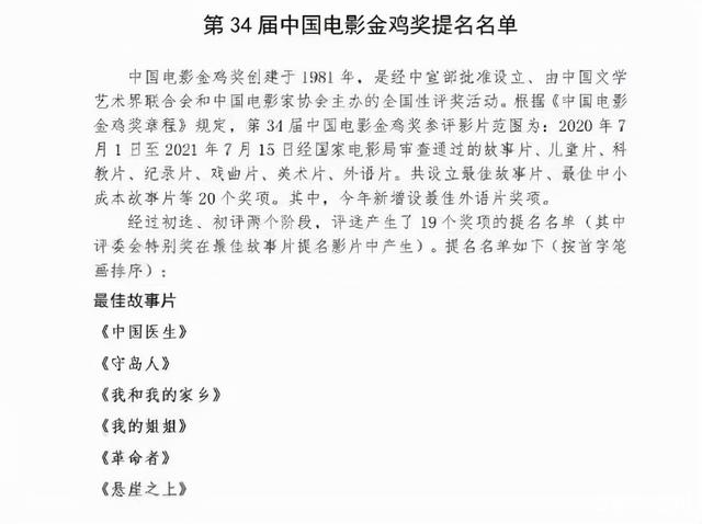 金鸡奖入围名单：于和伟张译双入围最佳男主角，但刘烨获奖希望大