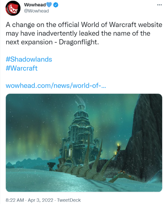 《魔兽世界》官网源代码可能泄露10.0版本名字