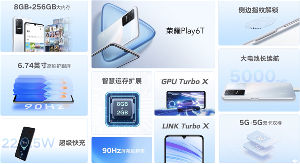 荣耀play6t今晚发布：全系标配8gb+5000mah