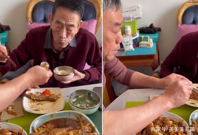 90岁杨少华在家剪头！身形佝偻骨瘦如柴，儿子白发比爸爸还多