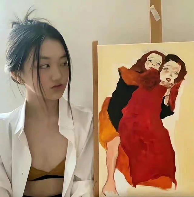 李嫣晒出一幅油画向母亲告白，疑是李亚鹏父女反目，网友：可怜！