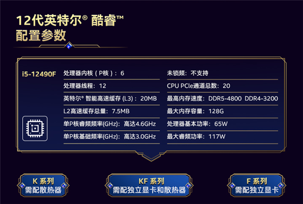 中国特供版游戏神U Intel酷睿i5-12490F降价了