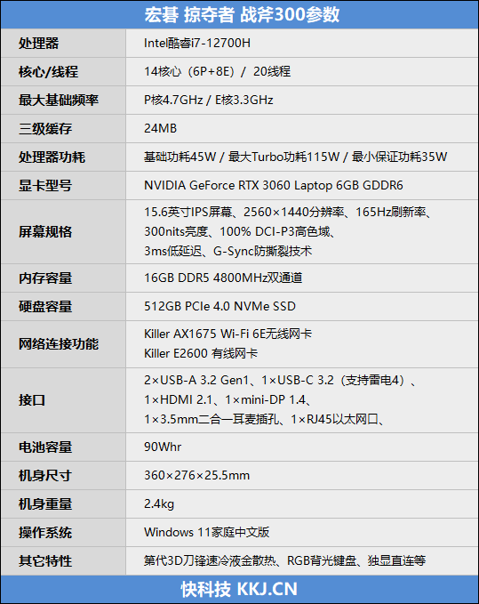 宏碁掠夺者战斧3002022款游戏本图赏