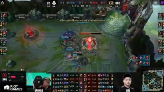 |《LOL》MSI对抗赛第1日：RNG 0:1不敌G2