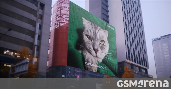 三星2亿像素巨幅广告亮相户外：猫的毛发、眼睛清晰可见