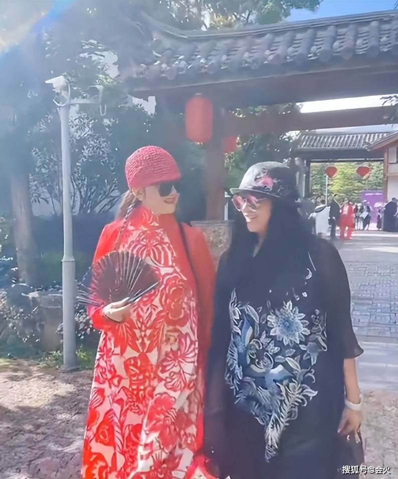 杨丽萍晒与妹妹游玩古城视频，姐妹成对快乐加倍