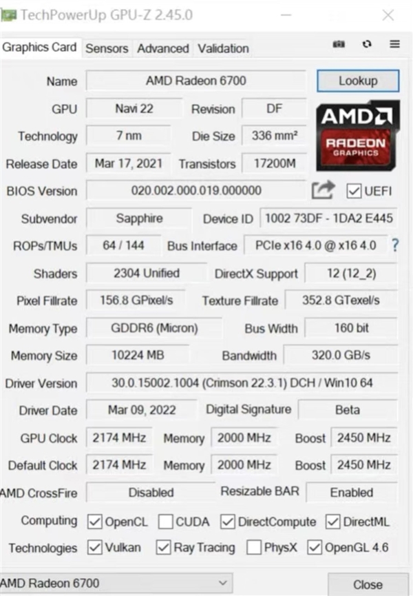 amd显卡核心大厂蓝宝石发布“radeon6700”