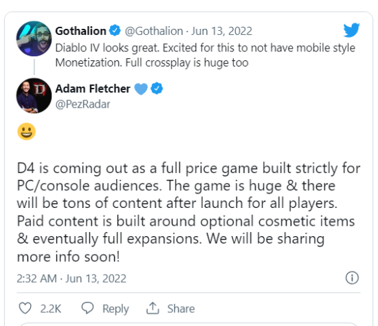 暴雪确认《暗黑破坏神4》2023年正式发售