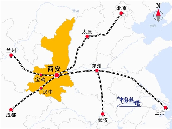 中国编号最大的高铁站台：西安北站，34站台