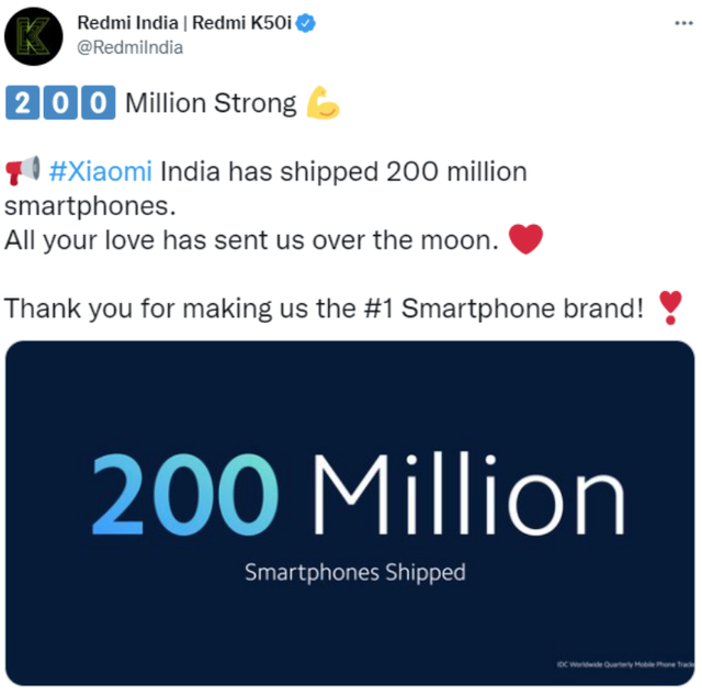 小米霸占印度智能手机销量冠军，当地出货量突破2亿台