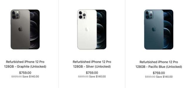 苹果翻新iphone12和12pro手机价格相同
