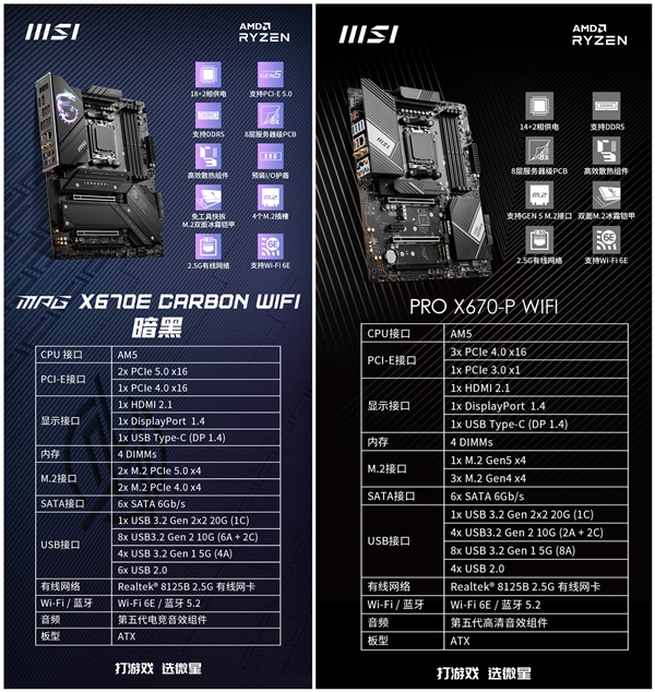 微星发布四款x670/x670e主板，9月15日开售