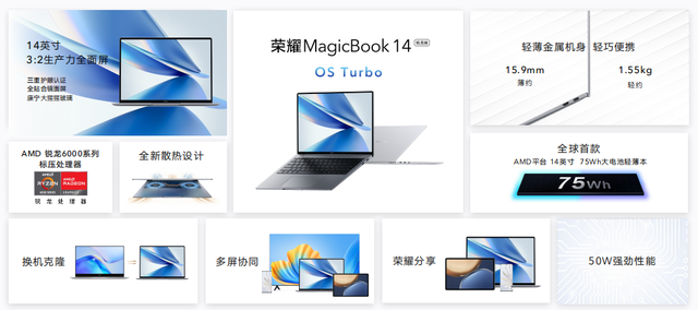 全新荣耀MagicBook 14 锐龙版正式开售