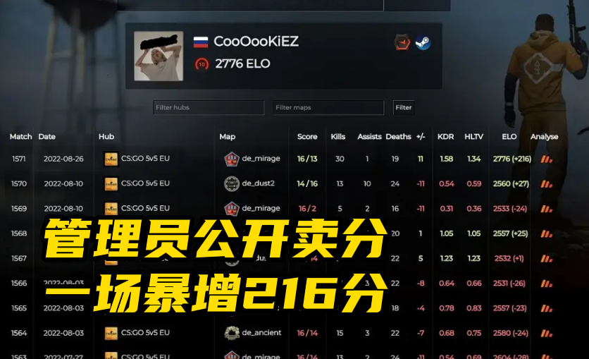 |csgo独联体管理员离谱行为——直接卖分