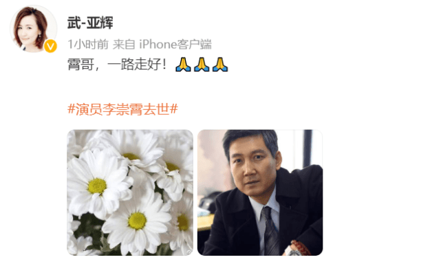 51岁演员李崇霄不幸去世，李小冉潘婕刘金等合作艺人悲痛悼念