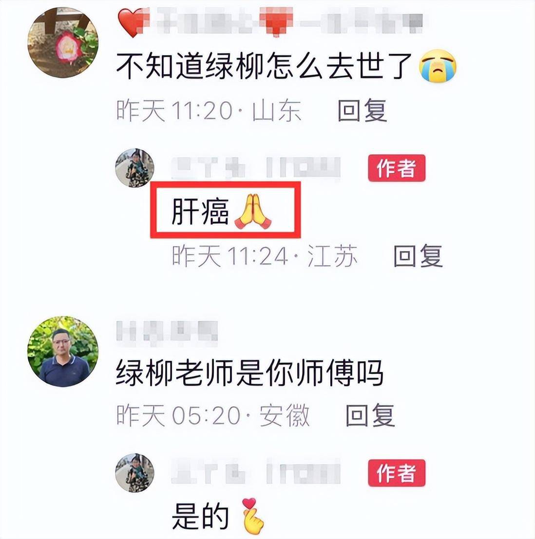 突传悲讯！61岁音乐东谈主绿柳逝世，死因是肝癌，终末出面体态羸弱