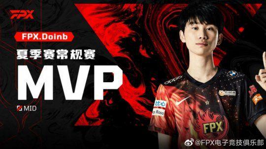 LOL夏季赛荣誉：Doinb再夺MVP、小天三阵，战绩第八打野入选一阵