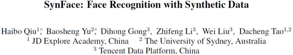 ICCV 2021 | 基于生成数据的人脸识别