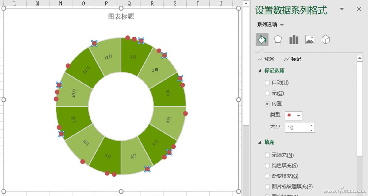 办公小技巧：巧作圆环制作雷达式记事图表