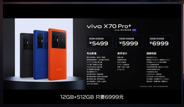 vivo X70 Pro+发布，骁龙888plus，5499元起