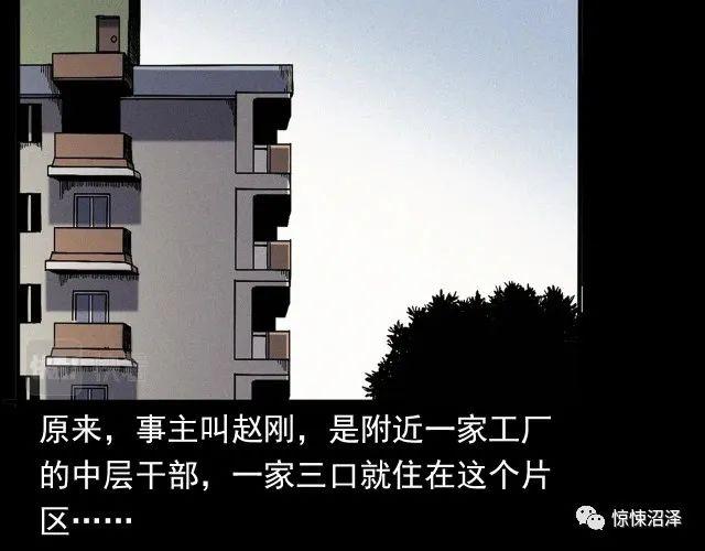 恐怖漫画，楼下的女人，趴在猫眼上与主人对视的可怕女人