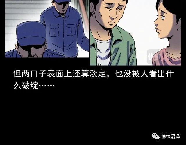 恐怖漫画，楼下的女人，趴在猫眼上与主人对视的可怕女人