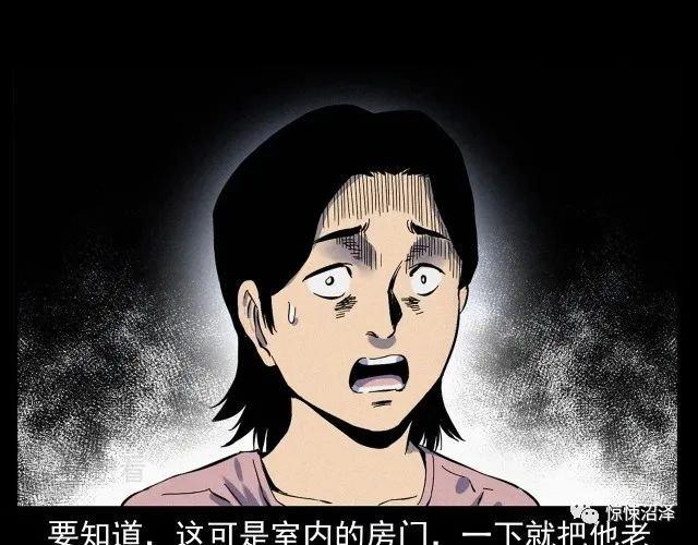 恐怖漫画，楼下的女人，趴在猫眼上与主人对视的可怕女人