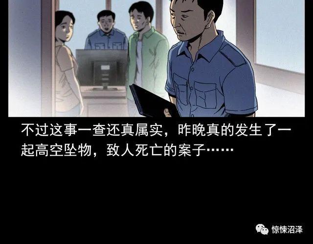 恐怖漫画，楼下的女人，趴在猫眼上与主人对视的可怕女人