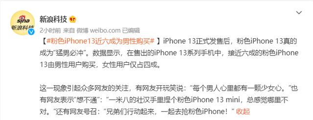 少女心爆棚？传近6成iPhone 13粉丝看购买者为男性