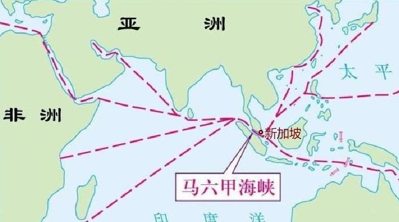 马六甲海峡航线示意图 来源:旅游愉快