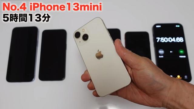 5款iPhone续航PK：iPhone13mini第四iPhone13第二，第一特别强大