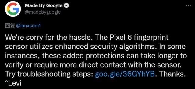 Pixel 6被曝指纹识别慢 谷歌：采用增强安全算法