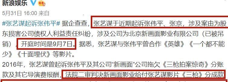 张艺谋6年3次起诉张伟平，他们之间的恩怨，没你想的那么简单